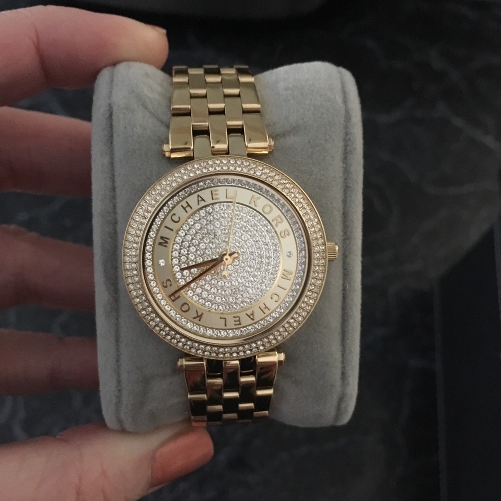 Michael Kors diamond bezel gold watch